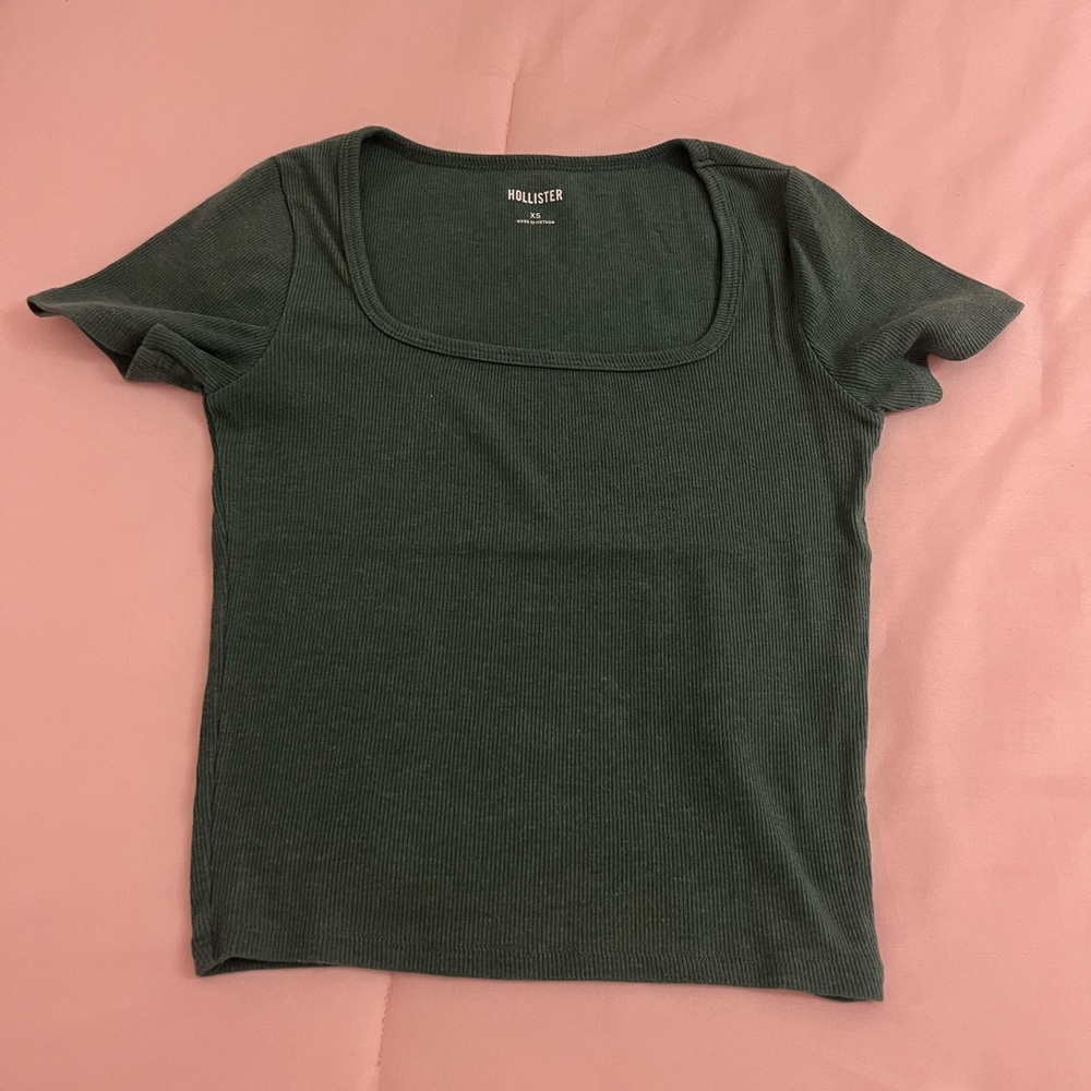 Hollister Green Fitted Short Sleeve T-Shirt